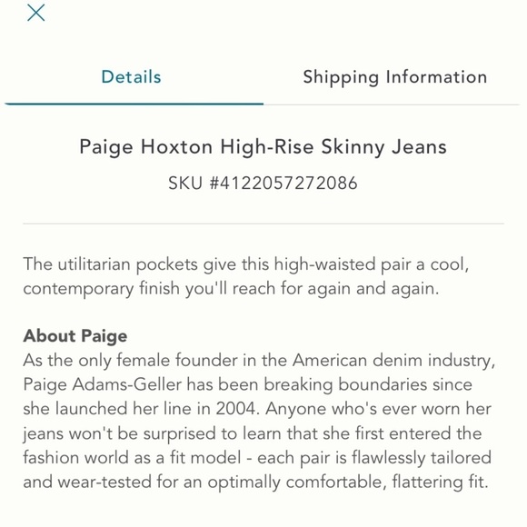 PAIGE NWT Anthropologie Hoxton High-Rise Skinny Jeans Size 25. - Picture 6 of 7